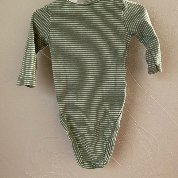Carter’s Green Striped Onesie - Picture 3 of 3
